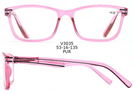 V3035 dioptrické brýle na čtení - růžové