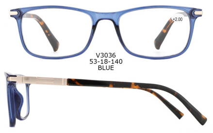  V3036 dioptrické brýle na čtení - modré