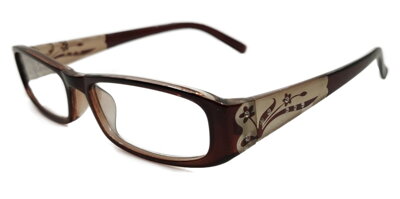 M2153 dioptrické čtecí brýle s kamínky - hnědé