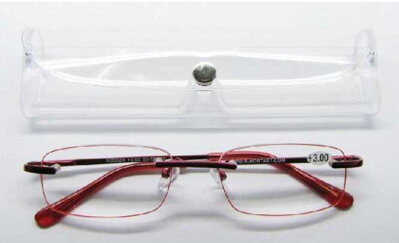 M2002A dioptrické čtecí brýle s pouzdrem - červená
