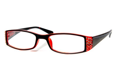 M2133 čtecí brýle - červené s kamínky