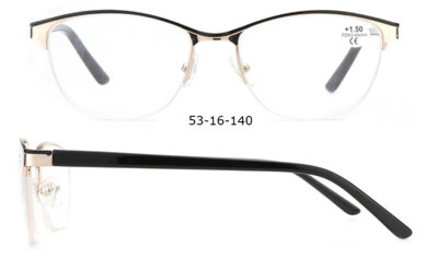 V3055  dioptrické brýle  - tmavé půlobroučky