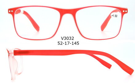 V3032 dioptrické brýle červené