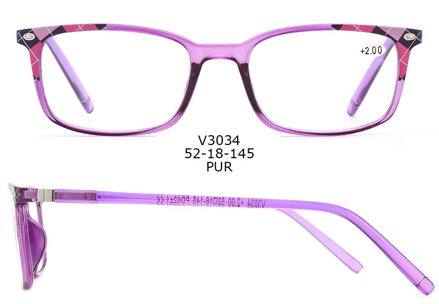V3034 dioptrické brýle na čtení - fialové