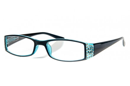 M2133 čtecí brýle - modré s kamínky