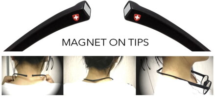MR59 dioptrické čtecí brýle s magnetem - tmavé