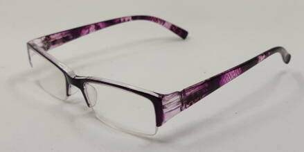 M2134 dioptrické čtecí brýle půlobroučkové - fialové