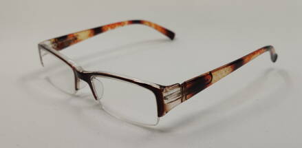 M2134 dioptrické čtecí brýle půlobroučkové - hnědé