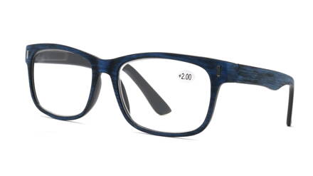 V3022 čtecí brýle - imitace dřeva - modré