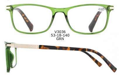  V3036 dioptrické brýle na čtení - zelené