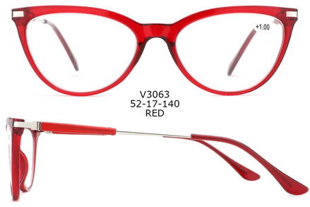  V3063 dioptrické brýle červené
