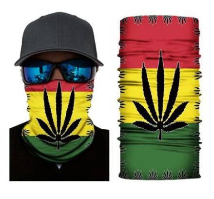  Multifunkční bezešvý šátek - nákrčník Cannabis S254